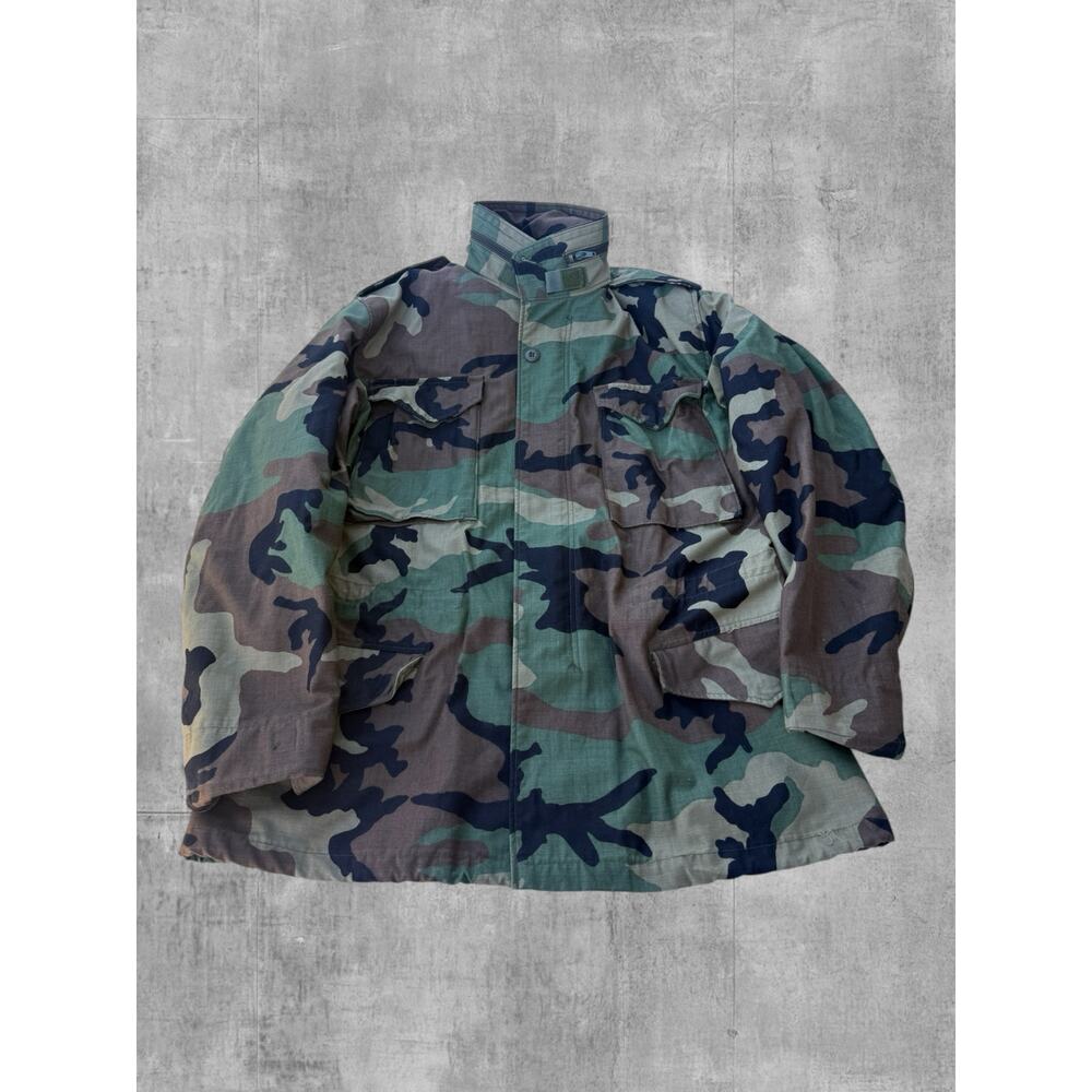VTG 1993 M65 Field Jacket Woodland Camo US Army Military Coat Medium Reg M-65 GI